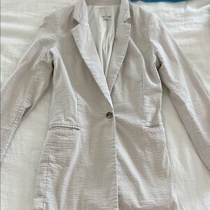 Women's Beige Striped Blazer